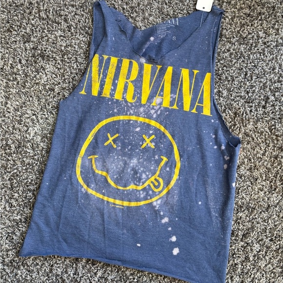 NIRVANA Blue and Yellow Tank Top - Picture 2 of 5